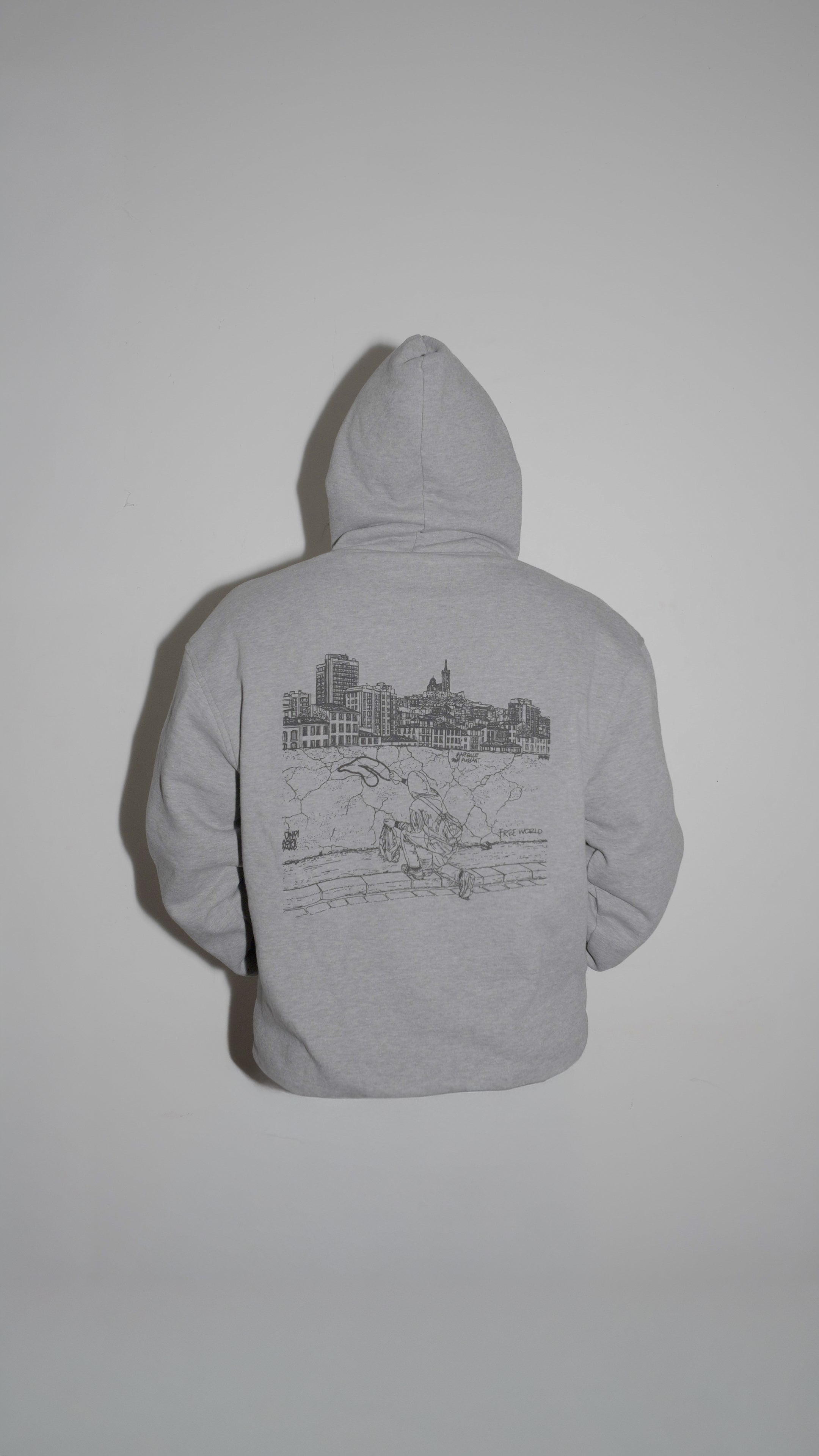 sweat à capuche gris